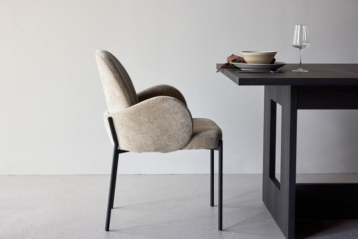 Rebellenclub Elno Eetkamerstoel - Set van 2 - Beige