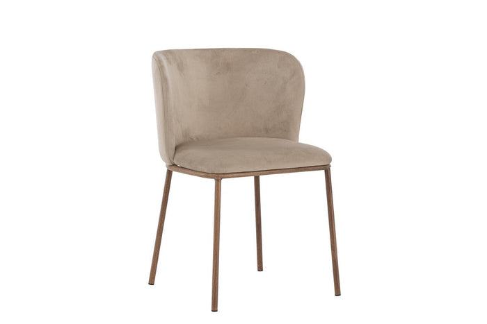 Rebellenclub Ika Eetkamerstoel - Set van 2 - Beige Velours
