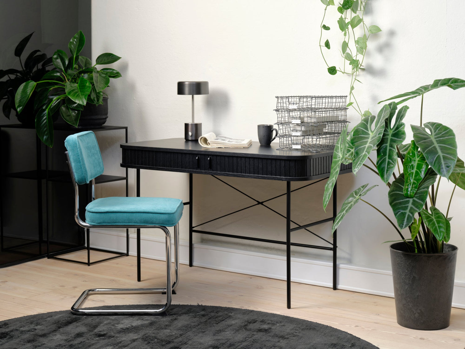 Rebellenclub Luxor Eetkamerstoel - Set van 4 - Blauw RibstofÊ