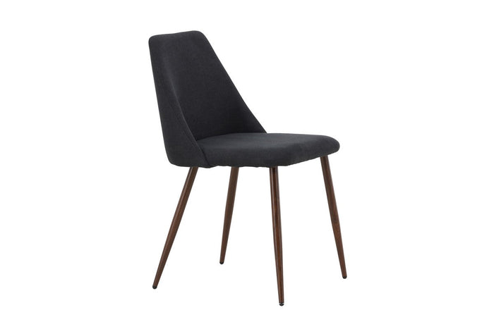 Rebellenclub Kangasala Eetkamerstoel - Set van 2 - Zwart Linnen