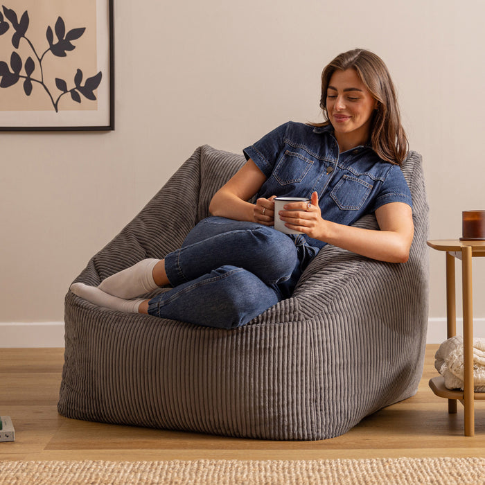 icon Natalia Zitzak Fauteuil - Ribfluweel - Houtskool