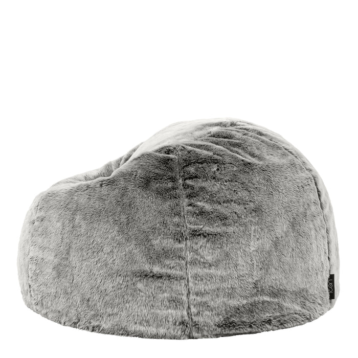 icon Kingston Zitzak - Fluffy Pluche Imitatiebont - Wolfgrijs