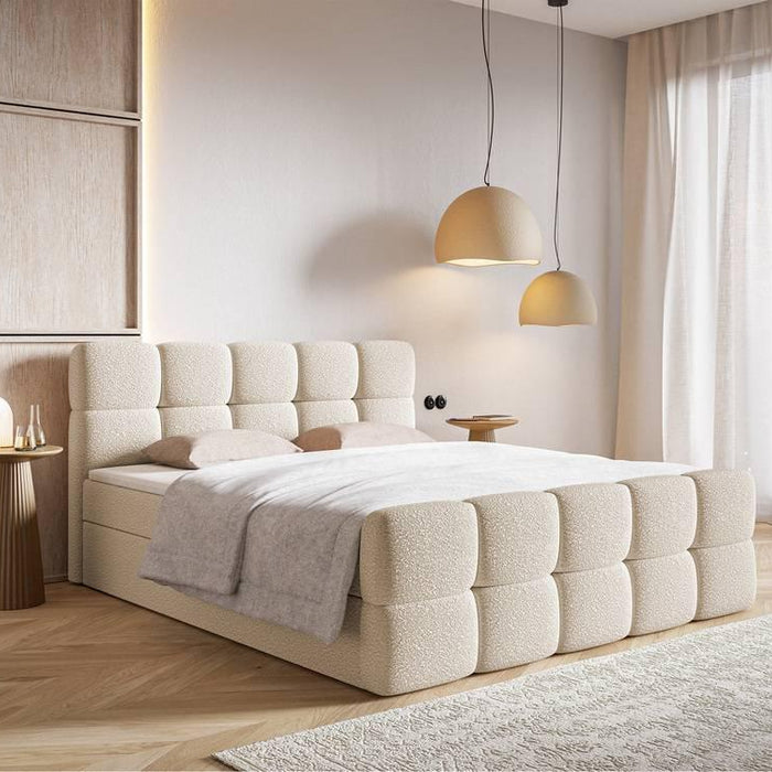 NADUVI Collection Chloe boxspring bouclé met opbergruimte 160 x 200cm