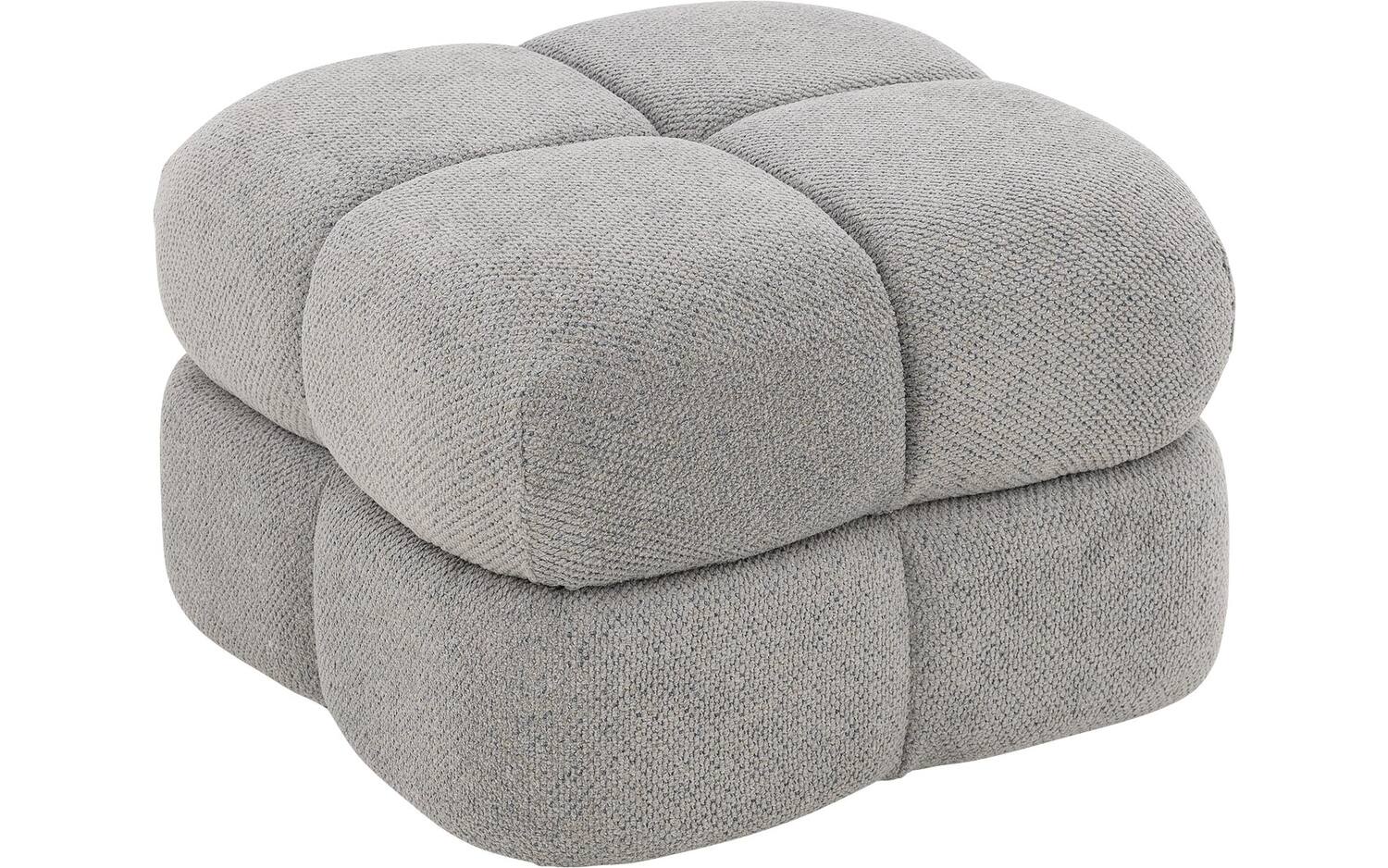 Goossens Poef Simone in stof gemeleerd grof geweven dolphin