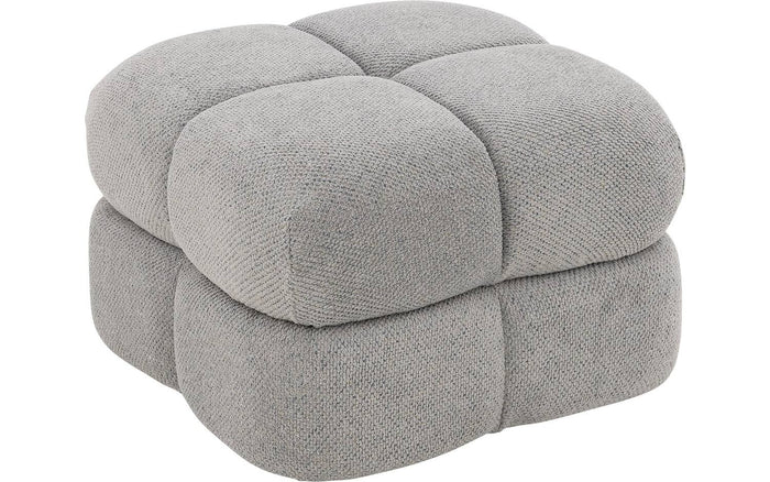 Goossens Poef Simone in stof gemeleerd grof geweven dolphin