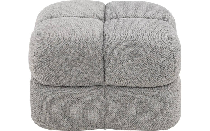 Goossens Poef Simone in stof gemeleerd grof geweven dolphin