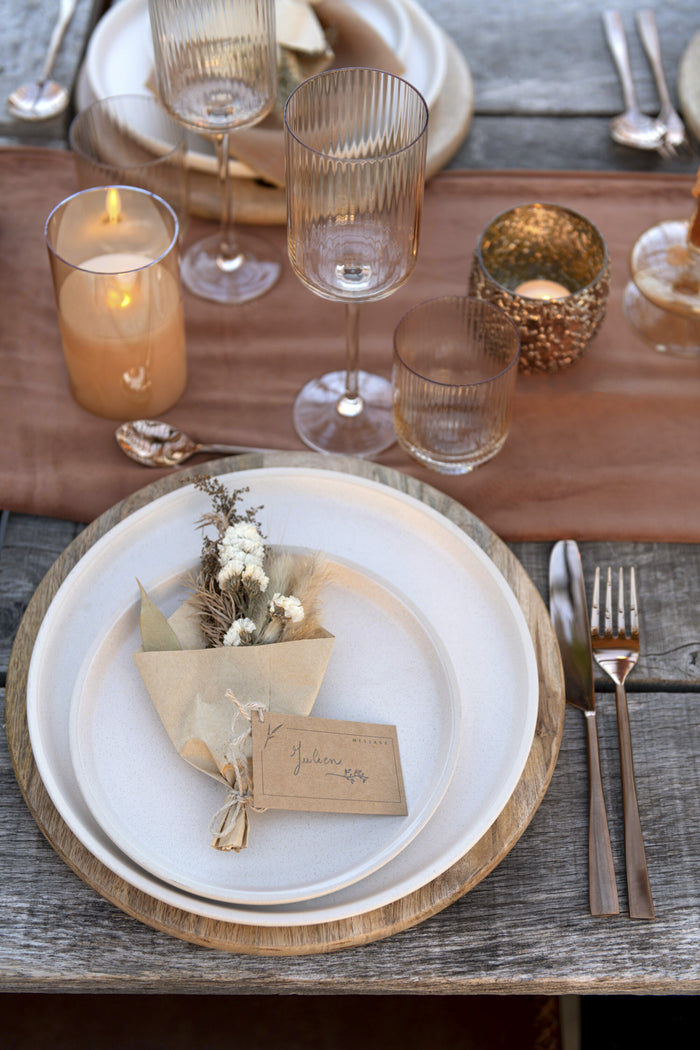 J-Line Rond Mango snijplank - hout - naturel - woonaccessoir