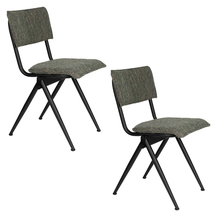 Dutchbone New Willow Stoel Forest Green - Set van 2 - Groen