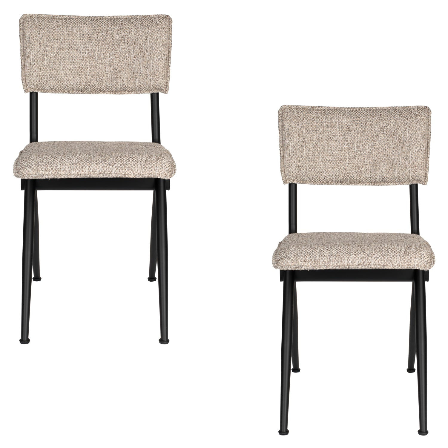 Dutchbone New Willow Stoel Rough Sand - Set van 2 - Beige