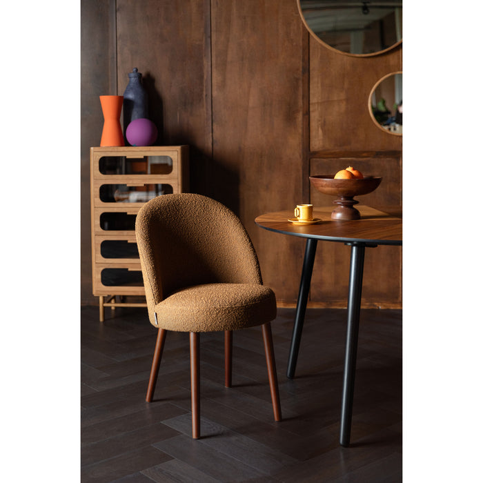 Dutchbone Barbara Stoel Boucle Ochre - Set van 2 - Bruin