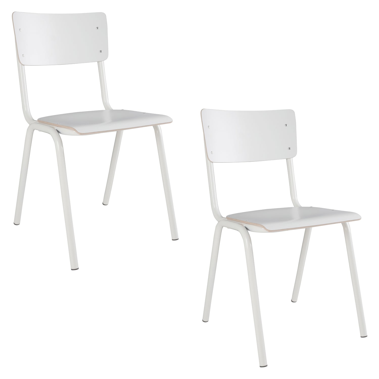 Zuiver Back To School HPL Eetkamerstoelen Wit - Set van 4
