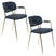 Housecraft Jolien Eetkamerstoelen Goud|Donker Blauw - Set van 2