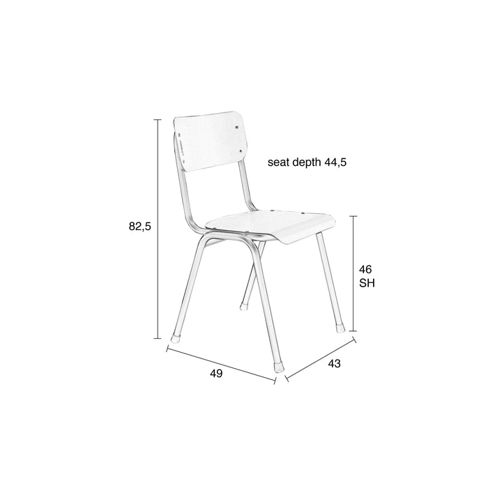 Zuiver Back To School Tuinstoel Wit - Set van 2