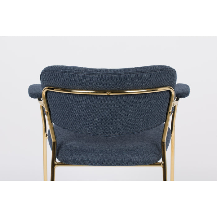 Housecraft Jolien Eetkamerstoelen Goud|Donker Blauw - Set van 2