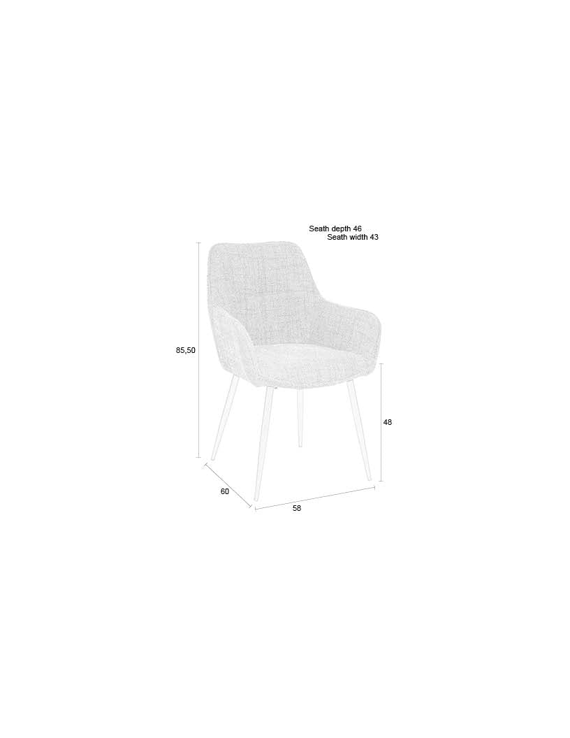 Housecraft Living Jez Eetkamerstoelen met armleuning Beige - Set van 2