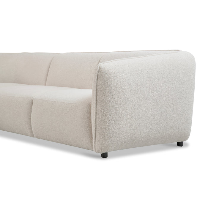 by fonQ Soft Hoekbank Links - Open Eind - Bouclé - Crème