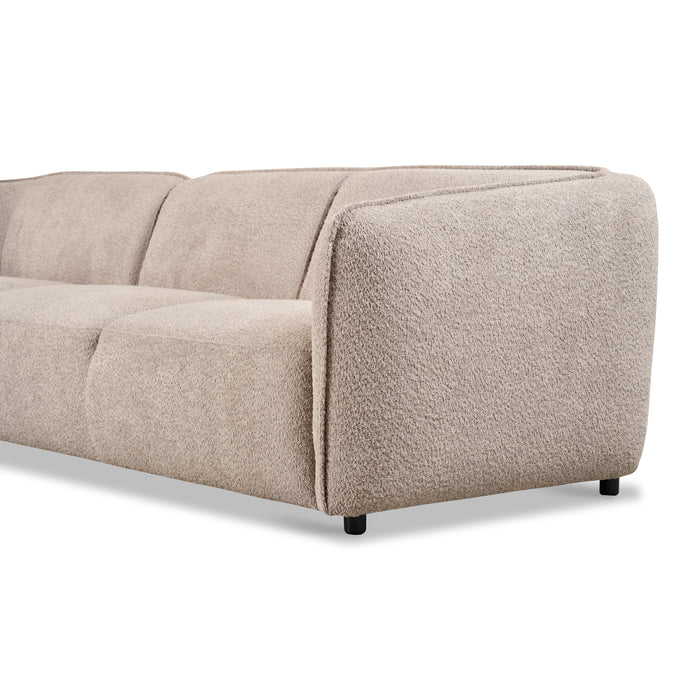 by fonQ Soft Hoekbank met Chaise Longue Links - Bouclé - Greige