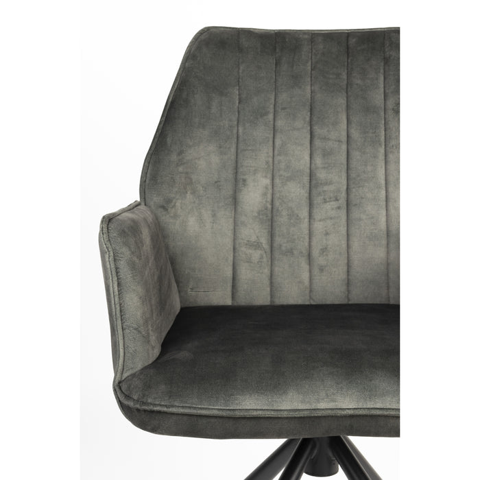 Housecraft Jamie Eetkamerstoelen armleuning Groen - Set van 2