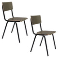 Zuiver Back To School Eetkamerstoelen Mat Groen - Set van 4