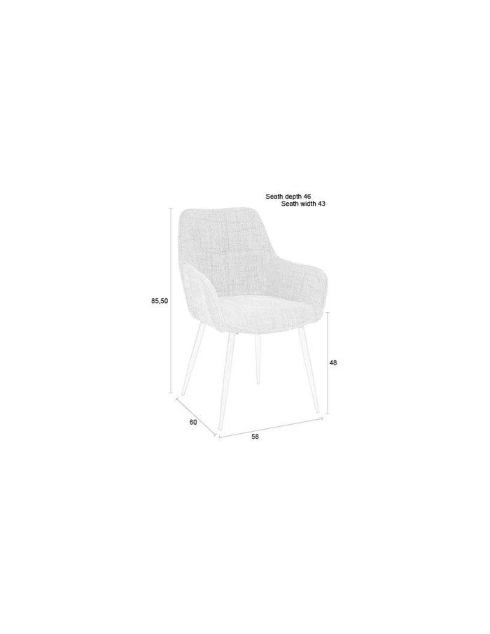 Housecraft Living Jez Eetkamerstoelen met armleuning Groen - Set van 2