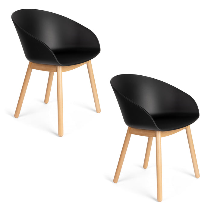 Zuiver Void Eetkamerstoelen Eiken Zwart - Set van 2