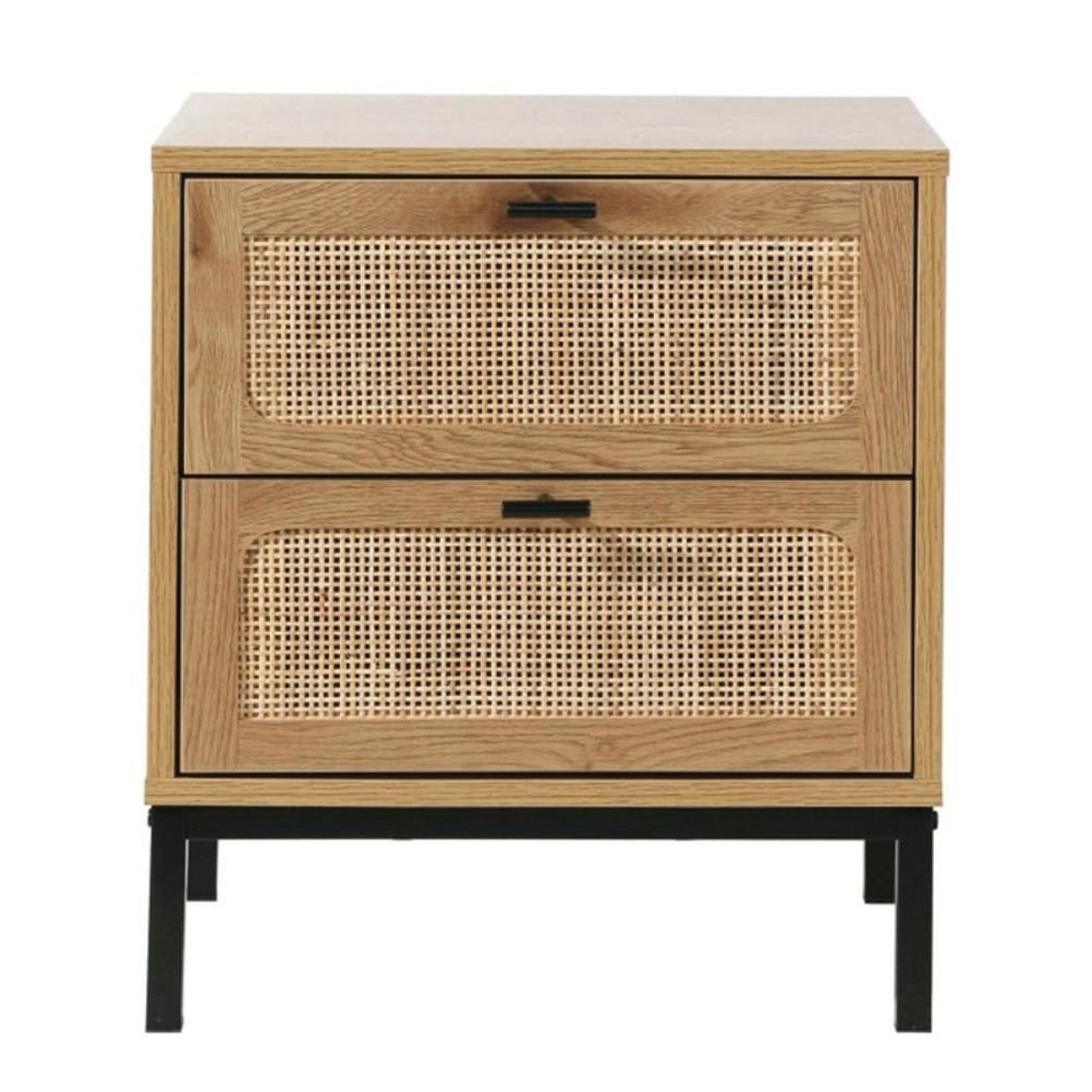 Calicosy - Nachtkastje Jaya - Met 2 rieten lades