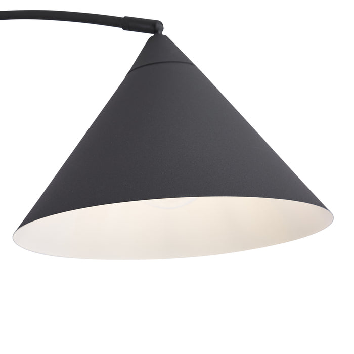 QAZQA Retro vloerlamp zwart met witte binnenkant - Triangolo
