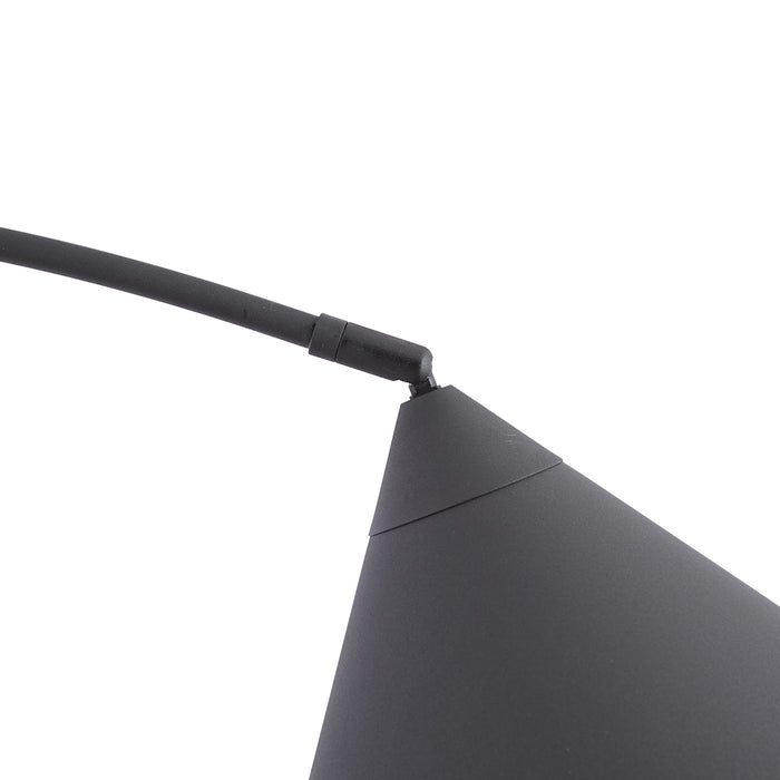 QAZQA Retro vloerlamp zwart met witte binnenkant - Triangolo