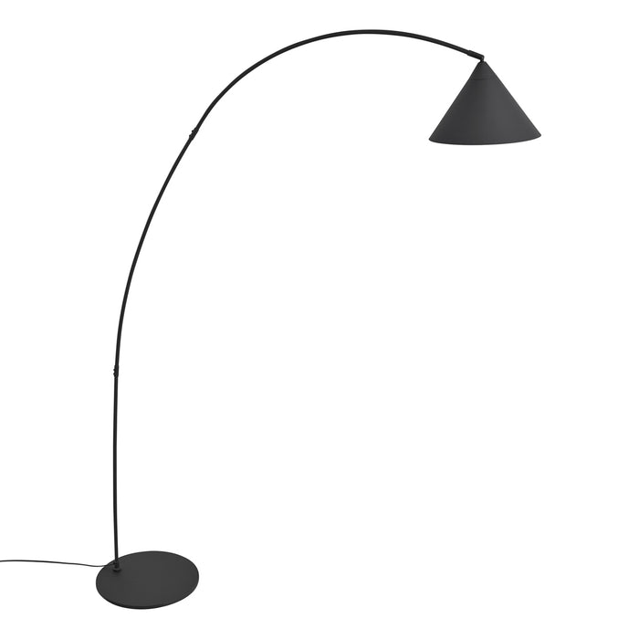 QAZQA Retro vloerlamp zwart met witte binnenkant - Triangolo