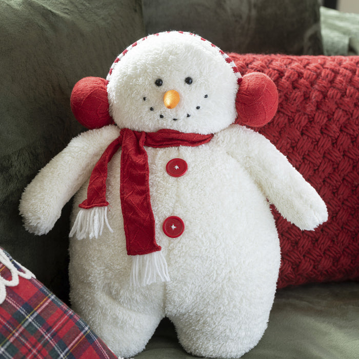 J-Line figuur Sneeuwman Sjaal - textiel - wit|rood - small - 2 stuks