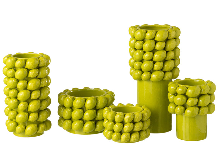 J-Line vaas Limoen - keramiek - groen - large - 34.5 cm hoog