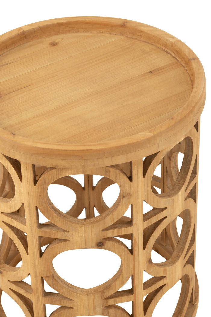 J-Line bijzettafel Gekerfd - hout - naturel