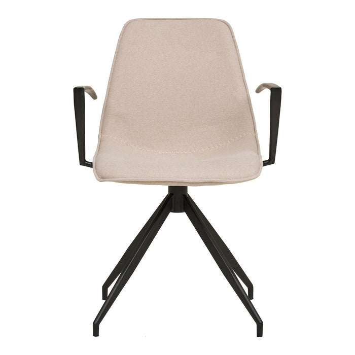 House Nordic - Eetkamerstoel Beige - Draaibaar - Monaco - Set van 2