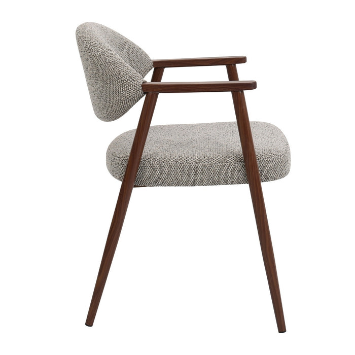 DÉJA Living - Eetkamerstoel Taupe|Walnoot - Karup - Set van 2