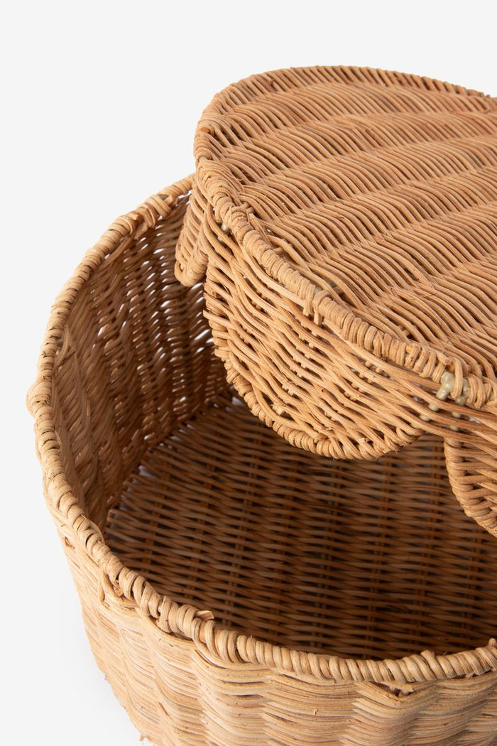 Sissy-Boy Bruine rotan mand met ruffle small