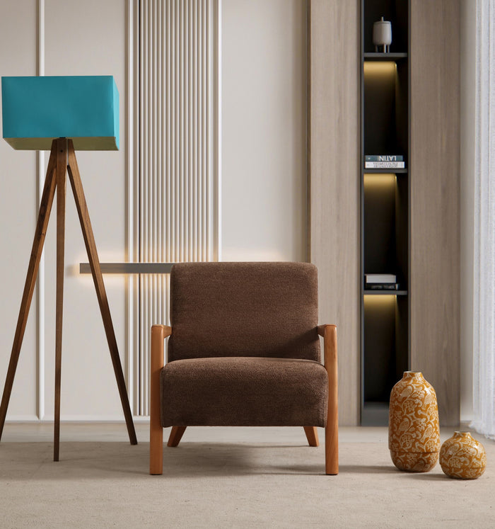 Giga Meubel - Fauteuil Bruin Stof - 72x92x80cm - Lyke