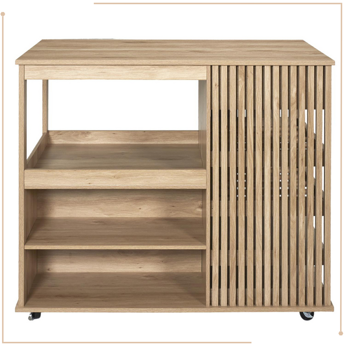 MISOU Klaus Keukeneiland met Lades Opbergkast op Wieltjes Werkblad...