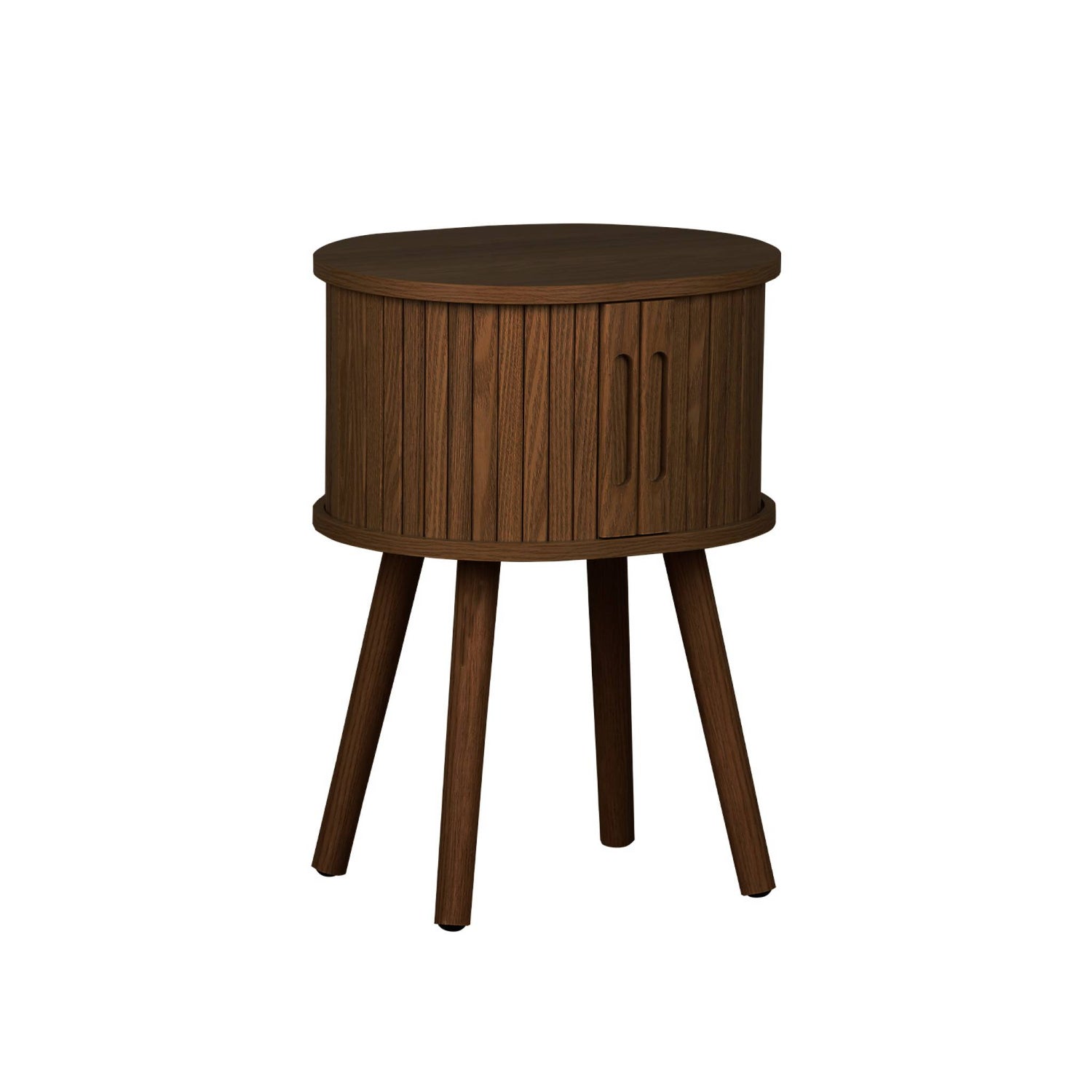 sweeek - Scandinavisch nachtkastje houtdecor met 2 schuifdeuren