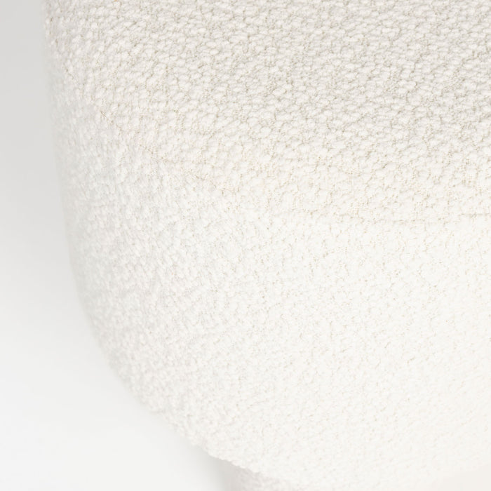 Giga Meubel - Poef Wit Bouclé - 40x40x44cm - Marcos