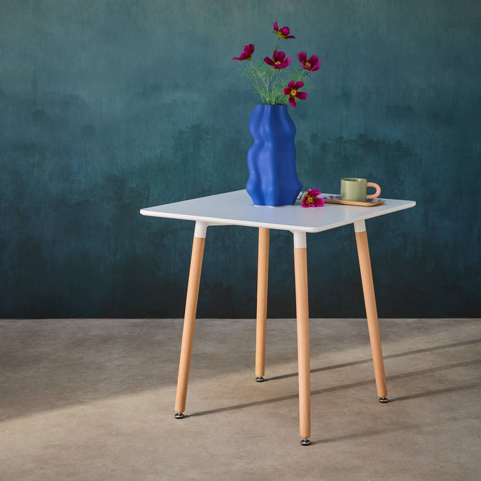 sweeek - Scandinavische vierkante eettafel met beukenhout 2 plaatsen