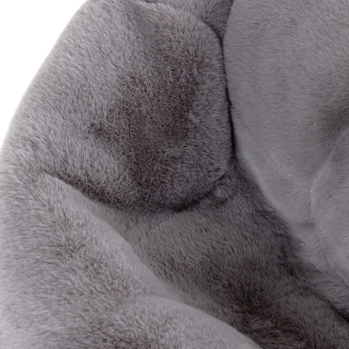 icon Kingston Kinderzitzak - Fluffy Pluche Imitatiebont - Grijs