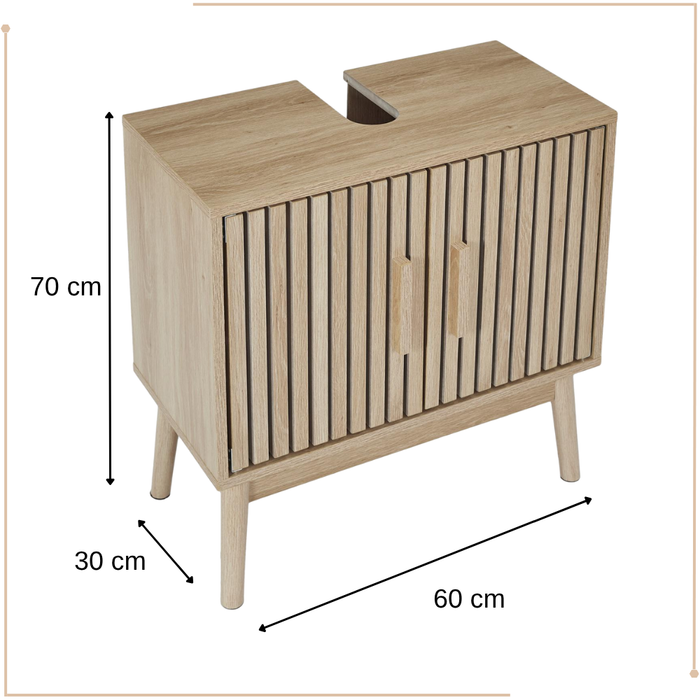 MISOU Klaus Wastafel Onderkast met Uitsparing Wastafelkastje Wasbak...