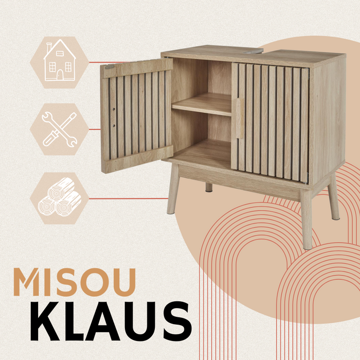 MISOU Klaus Wastafel Onderkast met Uitsparing Wastafelkastje Wasbak...