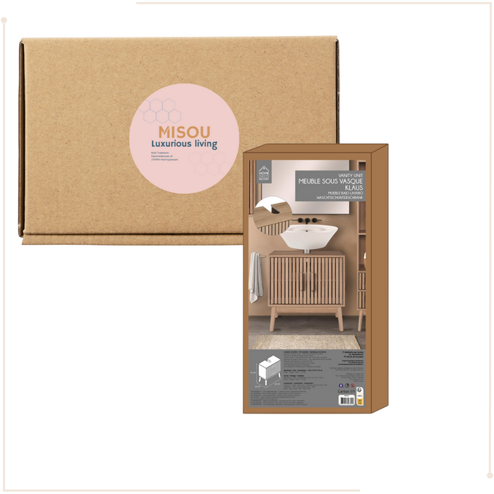 MISOU Klaus Wastafel Onderkast met Uitsparing Wastafelkastje Wasbak...