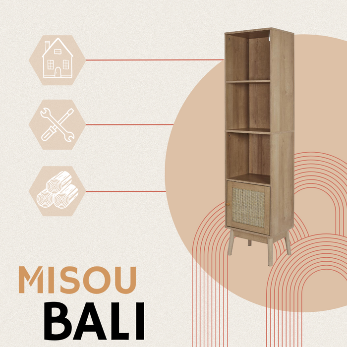 MISOU Bali Wandkast Staande Opberkast Badkamer Woonkamer Vakkenkast...