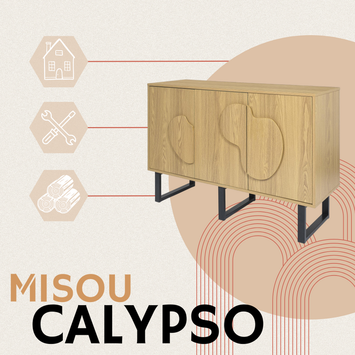 MISOU Calypso Buffetkast Dressoir Woonkamer Kast met Deuren Opbergk...