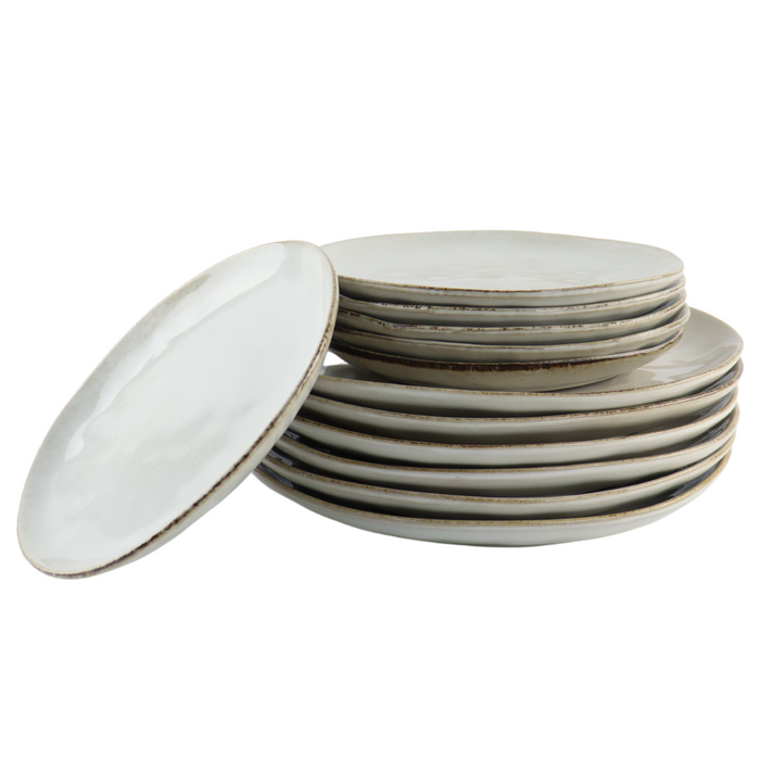 OTIX Serviesset 12-delig Bordenset 6-persoons Ontbijtborden Dinerbo...