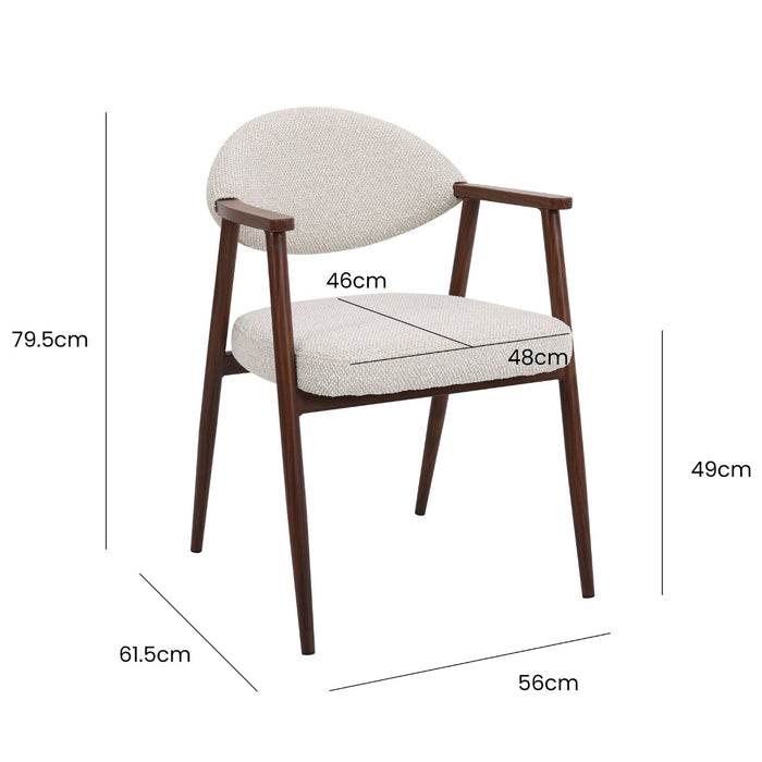 DÉJA Living - Eetkamerstoel Taupe|Zwart - Karup - Set van 2