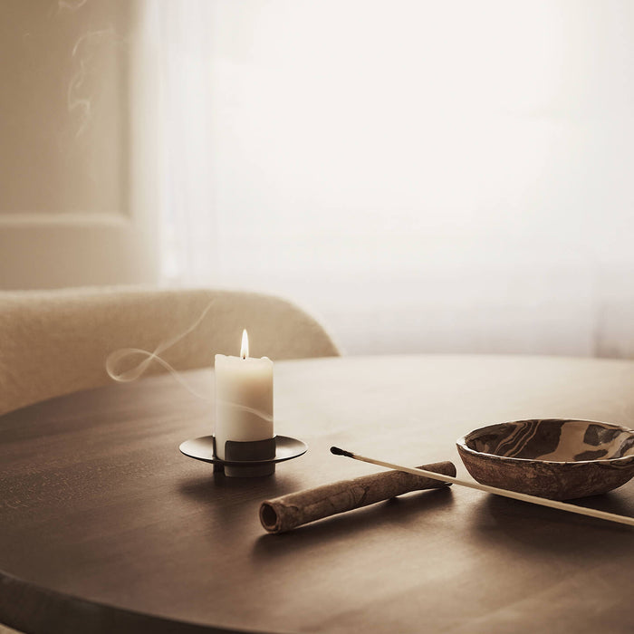 Ferm Living Block Kandelaar - Black Brass