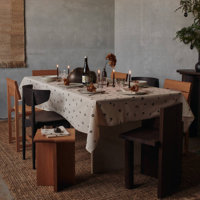 Ferm Living Baies Tafelkleed - Natural / Dark Chocolate